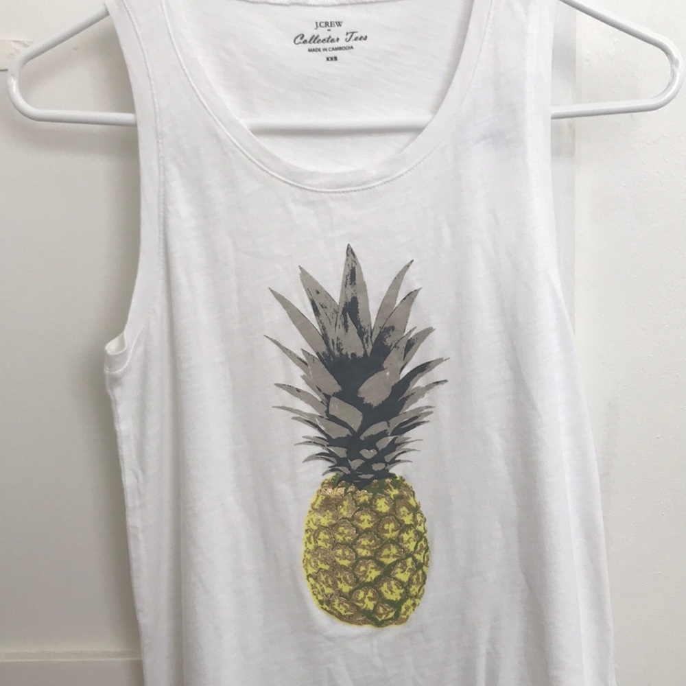 J. Crew White Pineapple Tank. Never Worn!